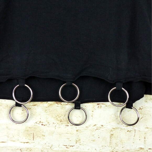 Hot Topic Cami Top Womens Plus 2 Black Nobody Cares Bunny O-Ring Crop Goth Punk - Picture 6 of 10